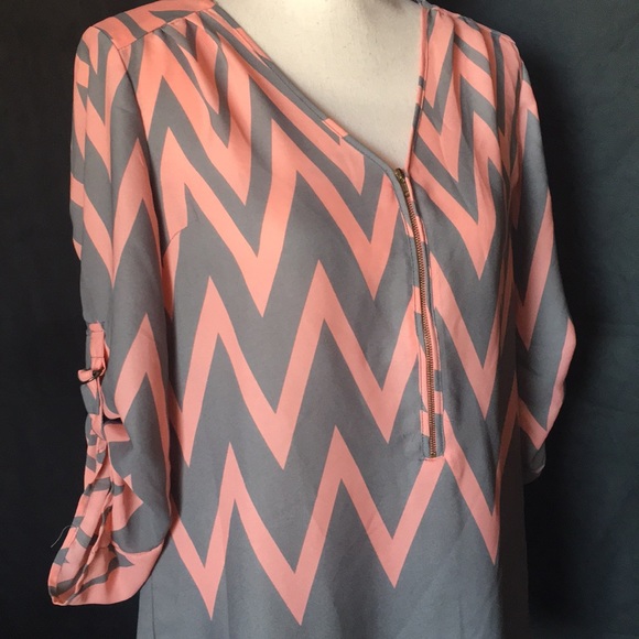 Rue21 Tops - Rue21 Chevron Zip Portofino